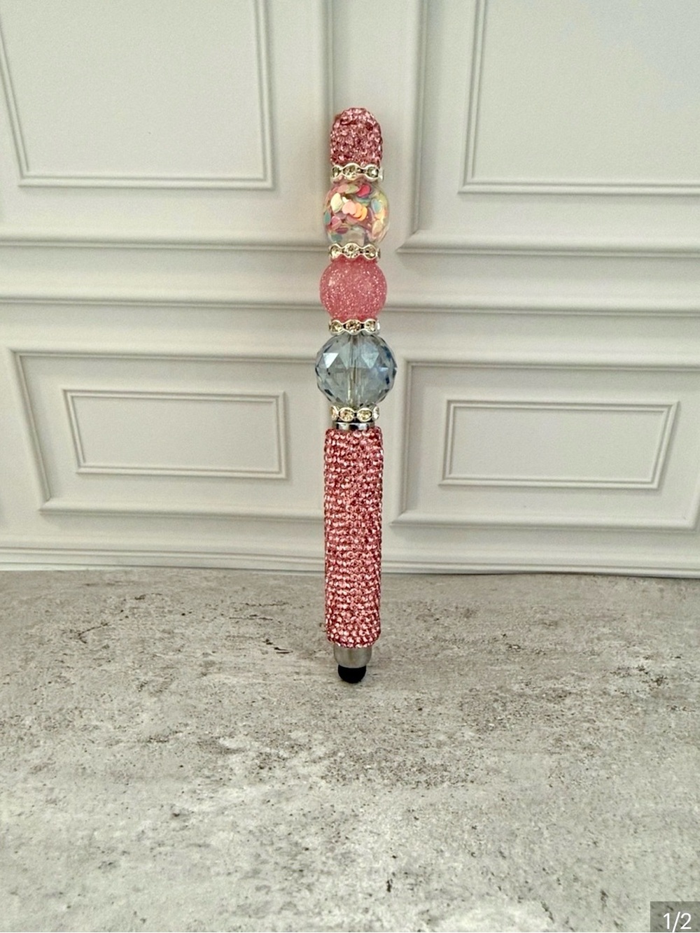 🩷✨NEW Pink Stylus Crystal Beads Pen Gorgeous Rhinestone & Jeweled Bling